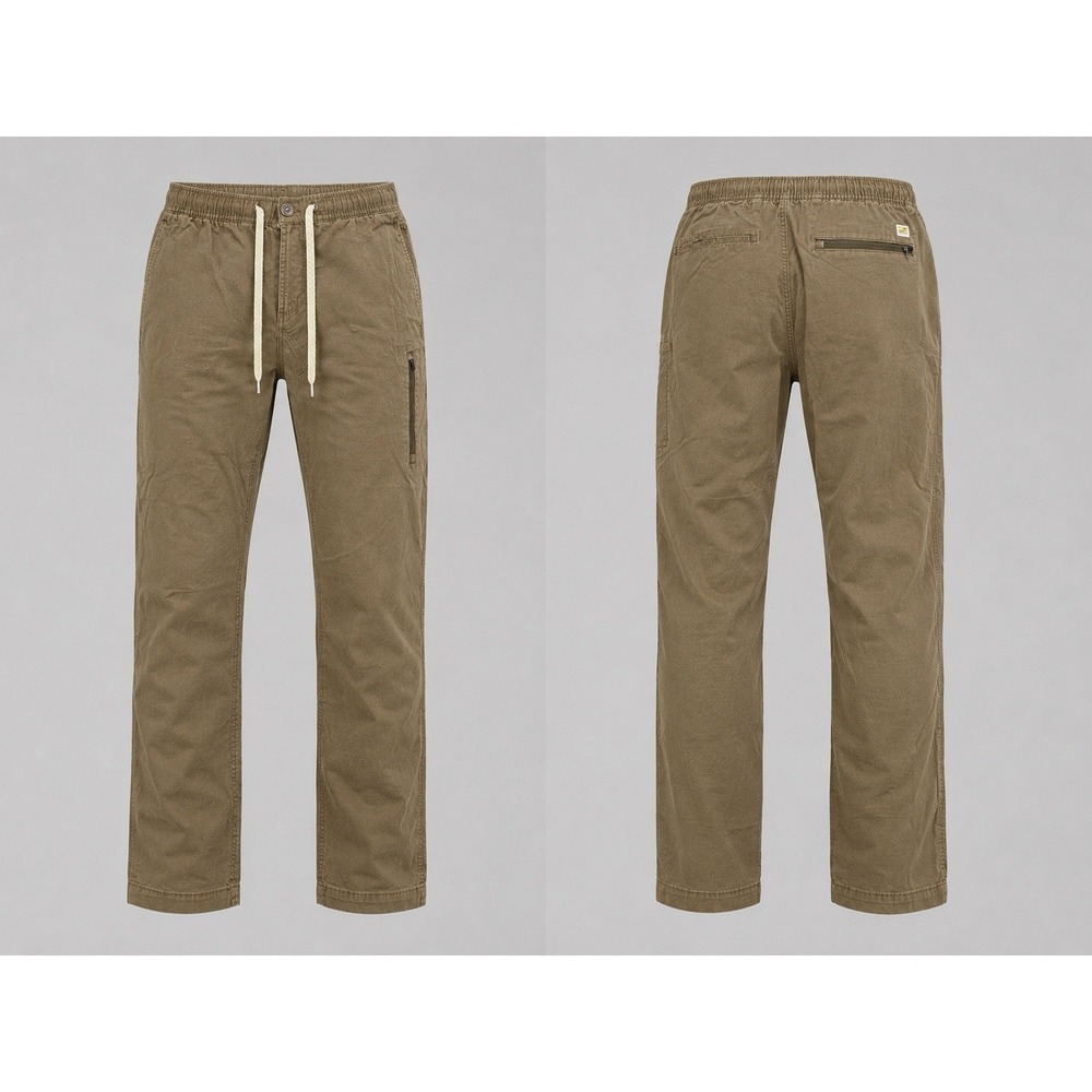 Vuori PANTS Ripstop MENS SMALL Joggers  BROWN V412 Drawstring Slimming